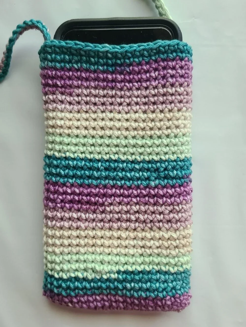 Handmade Hand Crochet Cell Phone Case Holder Crossbody Bag, New